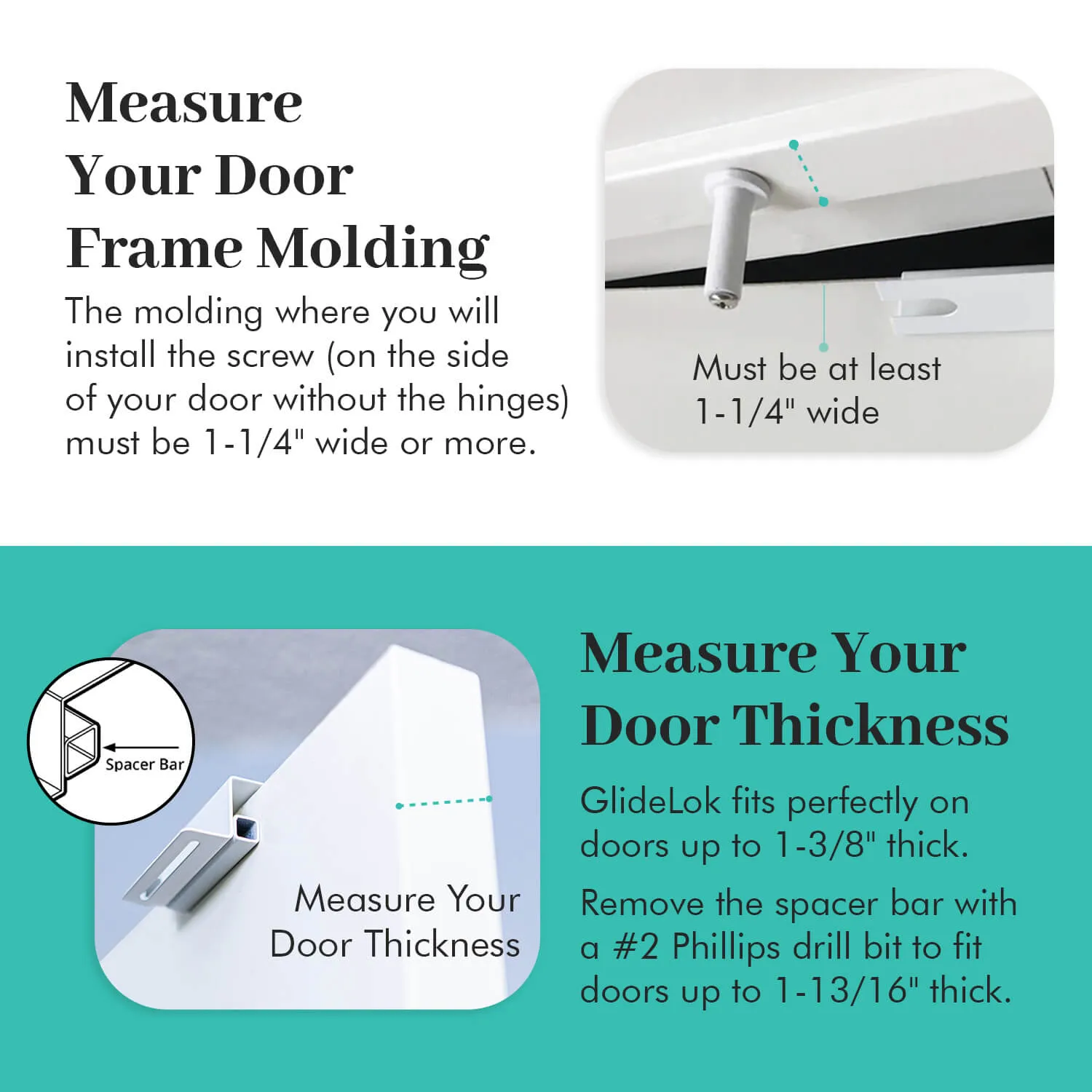 GLIDELOK CHILDPROOF DOOR LOCK - Works on Doors w/ Levers or Knobs