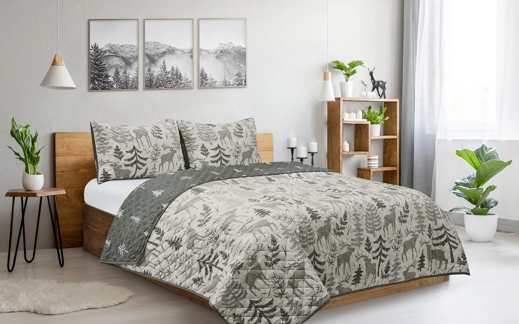 Grey Forest Quilt Set