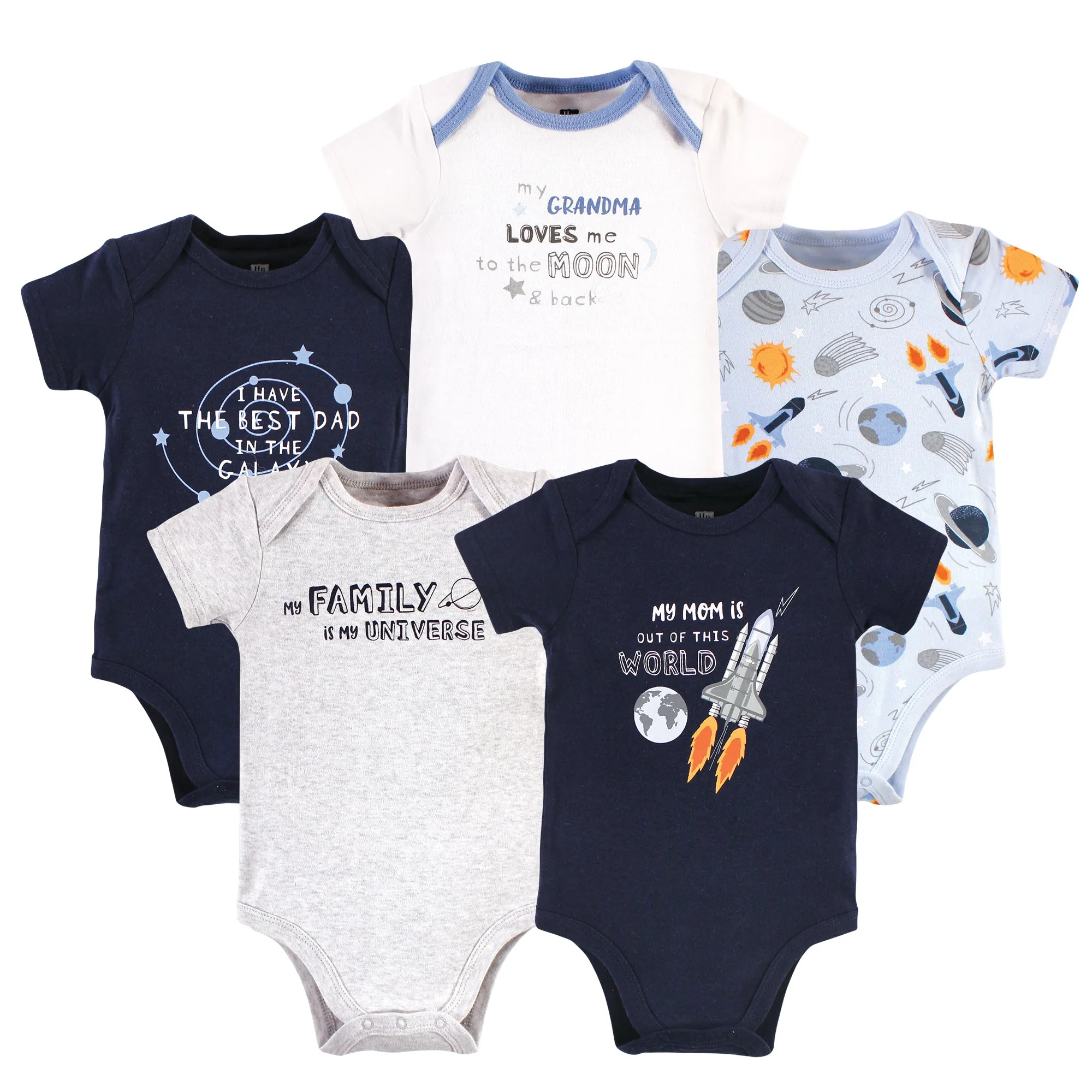 Hudson Baby Cotton Bodysuits, Family Is Universe