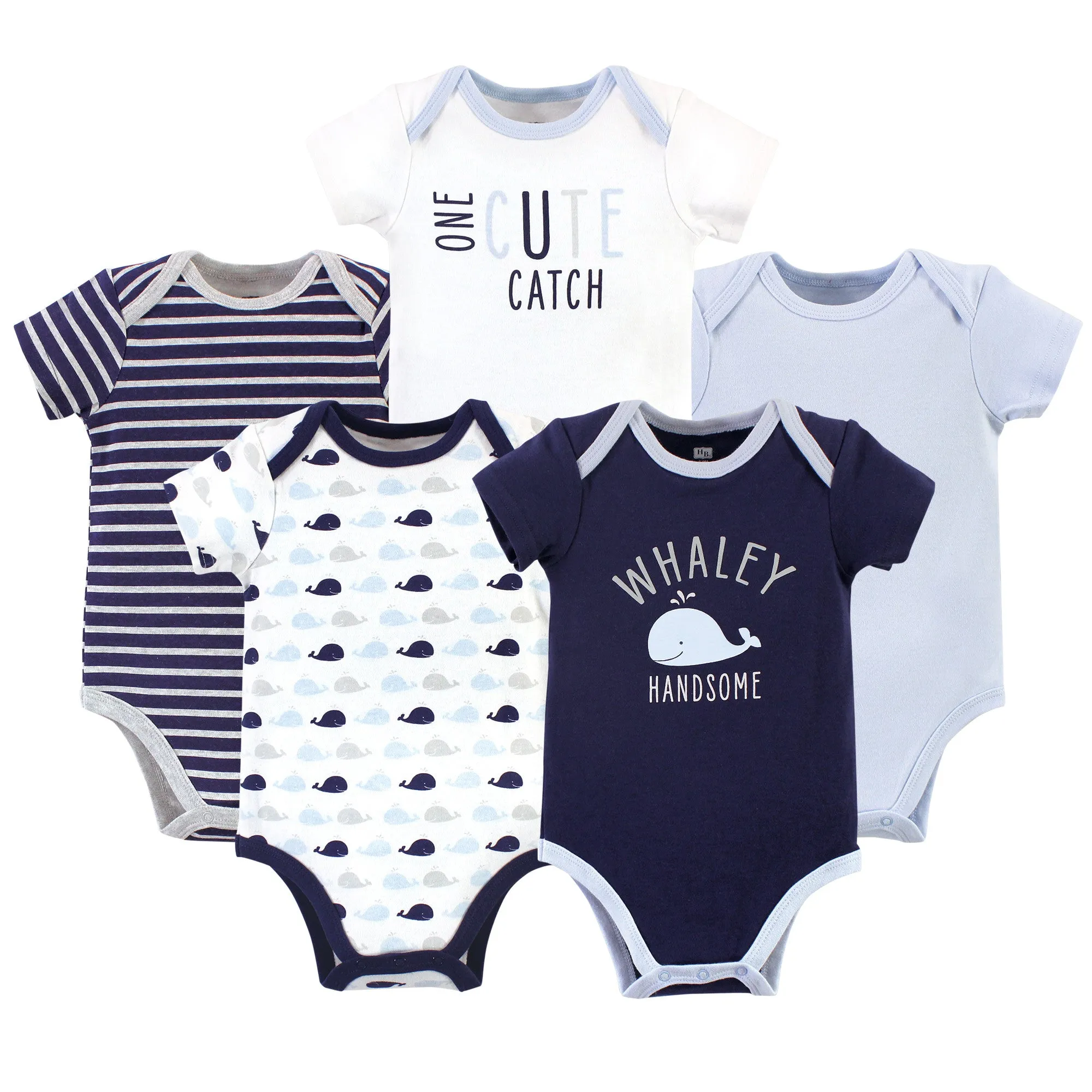 Hudson Baby Cotton Bodysuits, Whaley Handsome