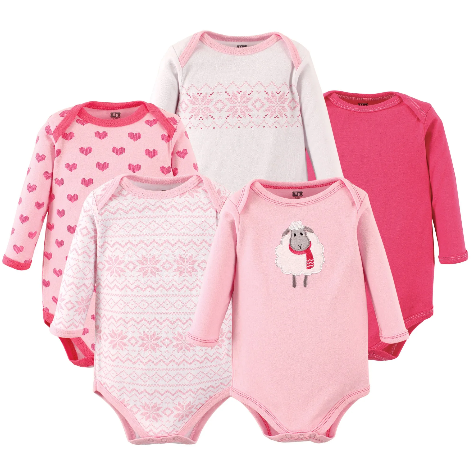 Hudson Baby Cotton Long-Sleeve Bodysuits, Sheep