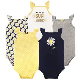 Hudson Baby Cotton Sleeveless Bodysuits, Daisy