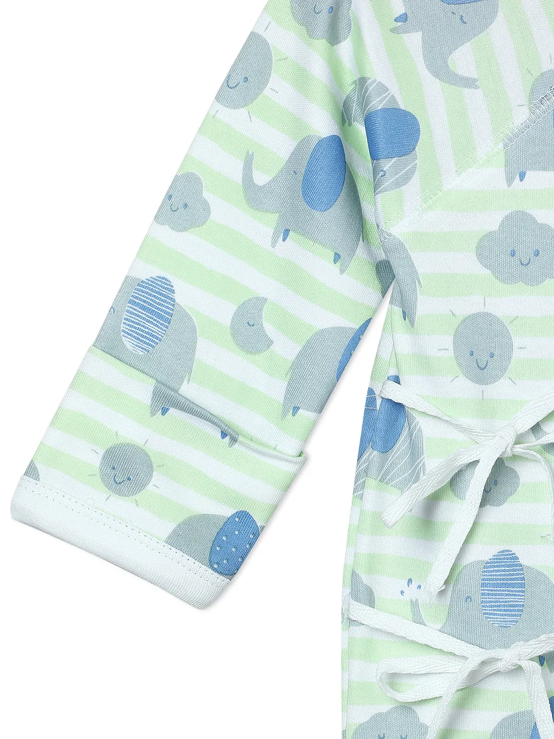 Jabla Infant Romper Combo Of 3: Dinos On The Round- Foxier Than The Fox-Jungle Elephant