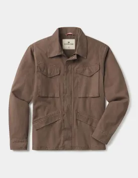 James Canvas Military Jacket in Taupe