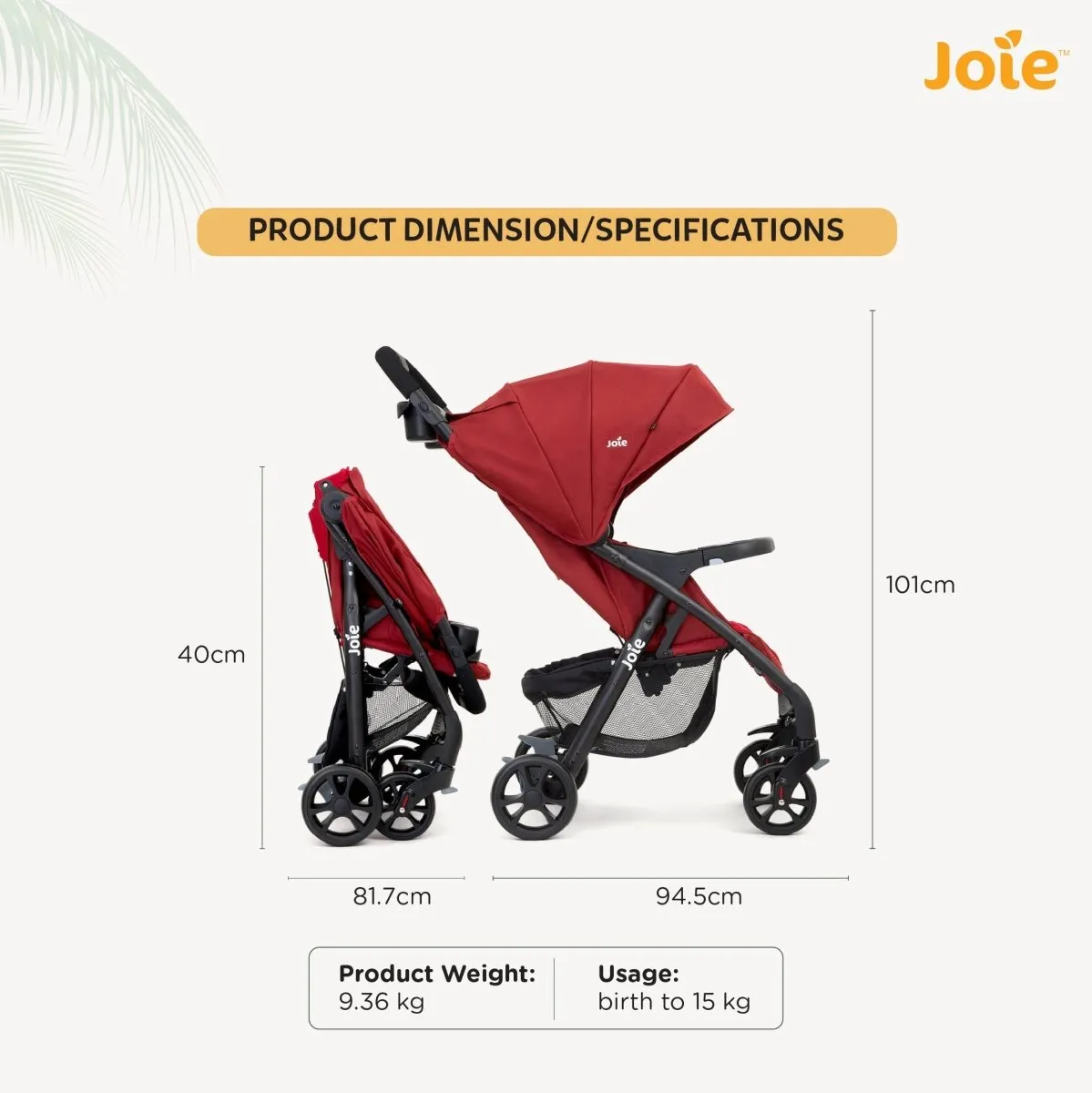 Joie Baby Stroller- Muze LX W/ FM Cranberry