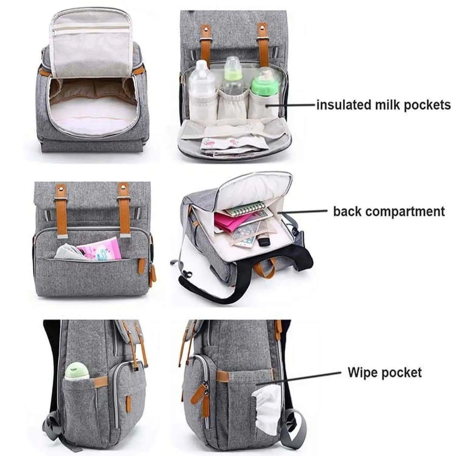 Kiddale Stylish Diaper Backpack Bag for Smart Parents