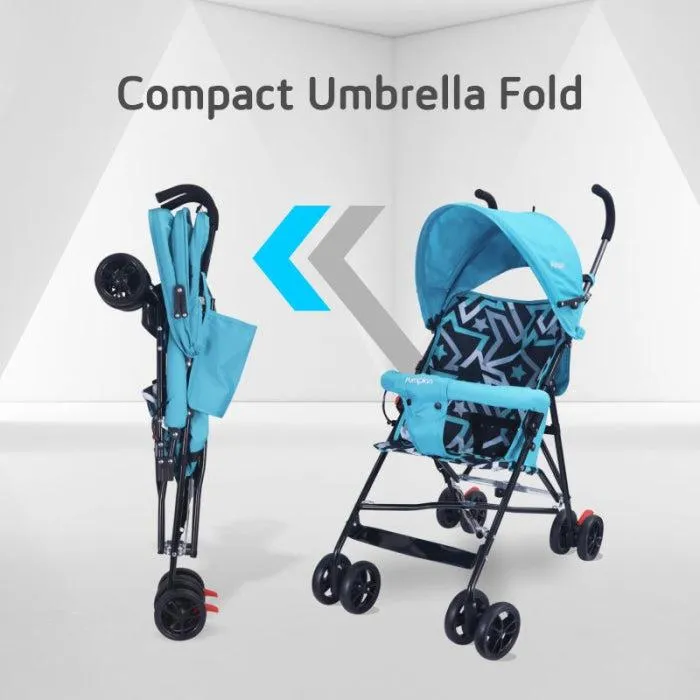 Kiddie Kingdom Buggy Stroller - Fully Adjustable Canopy, Compact Umbrella Fold, Rear Brakes