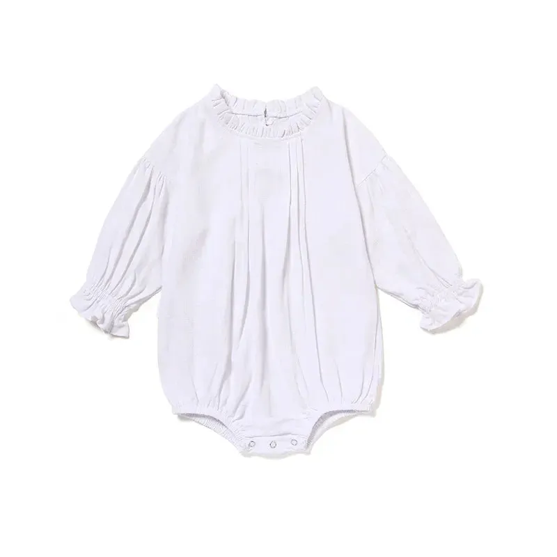 Linen Long Sleeve Baby Bodysuits