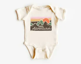 Little Adventurer Baby Onesie - Cute Mountains Bodysuit - Summer Baby Onesie