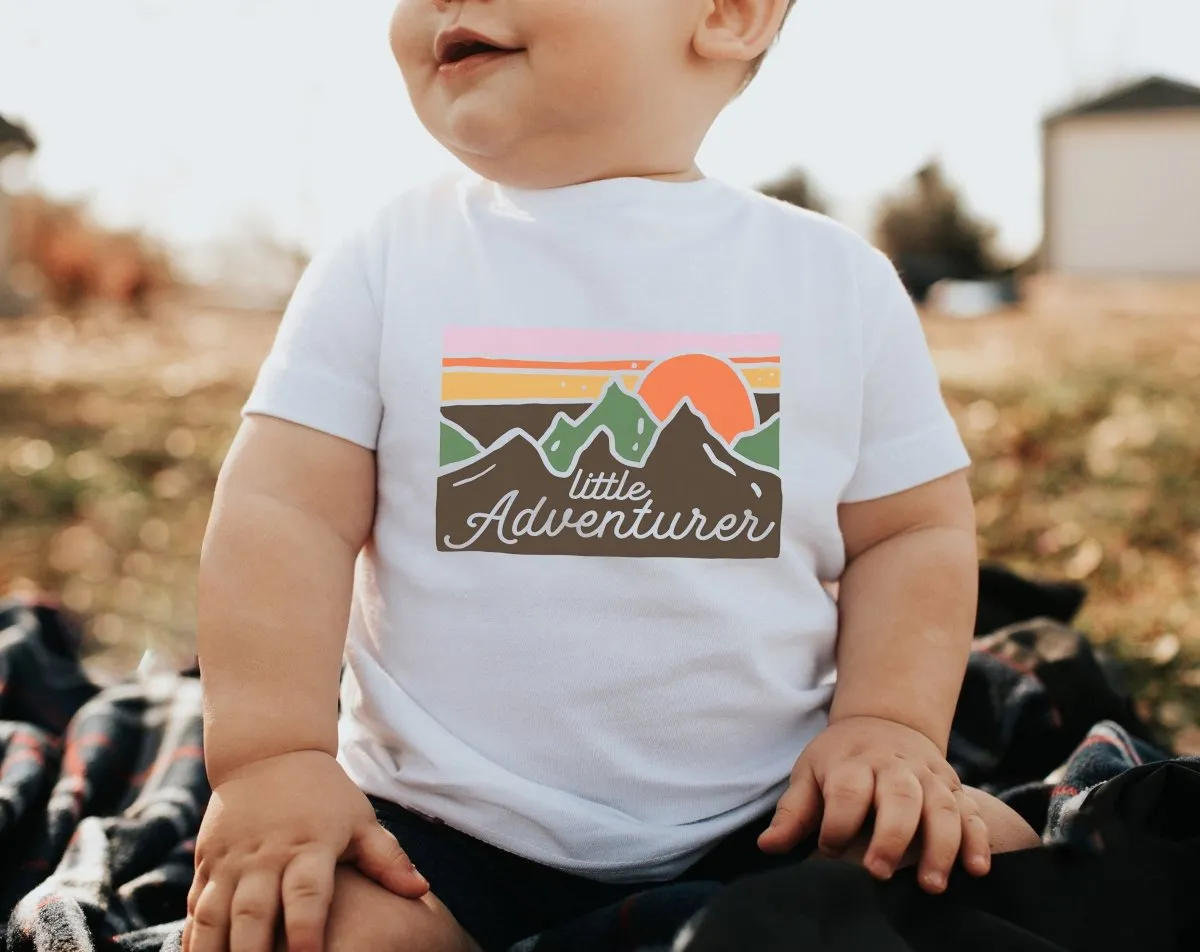 Little Adventurer Baby Onesie - Cute Mountains Bodysuit - Summer Baby Onesie