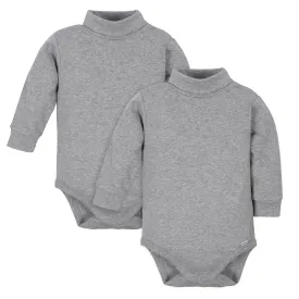 Long Sleeve Turtleneck Onesies Bodysuits 2-Pack