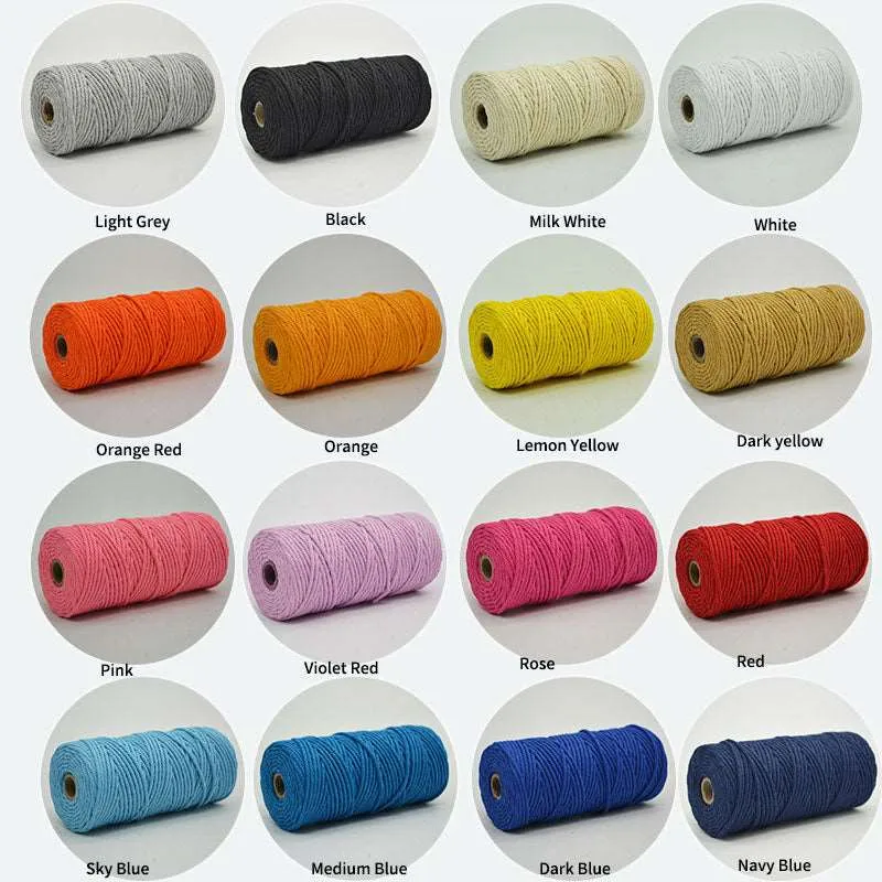 Macrame cord macrame rainbows maker cotton rope 2mm,3mm