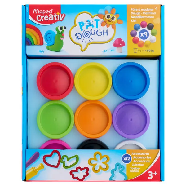 Maped Creativ Play Dough Set - 9 x 56g Pots & Accessories