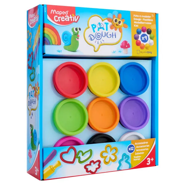 Maped Creativ Play Dough Set - 9 x 56g Pots & Accessories