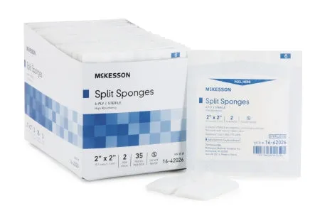 McKesson Non-Woven Sponge 6-Ply, 2" x 2" Pack of 2