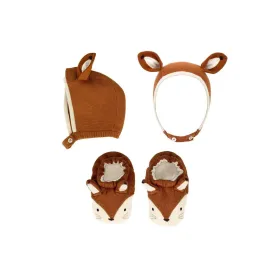 Meri Meri Baby Bonnet   Booties Set - Fox