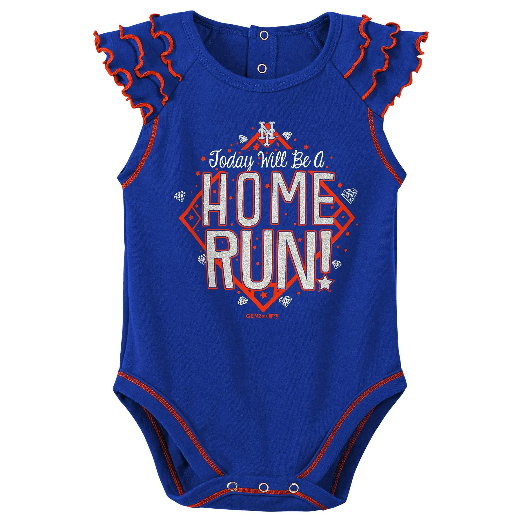 Mets Diamond Girl 2 Piece Bodysuit Set