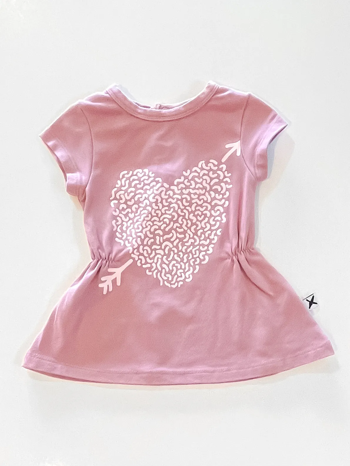 Minti squiggle heart dress (0-3m)