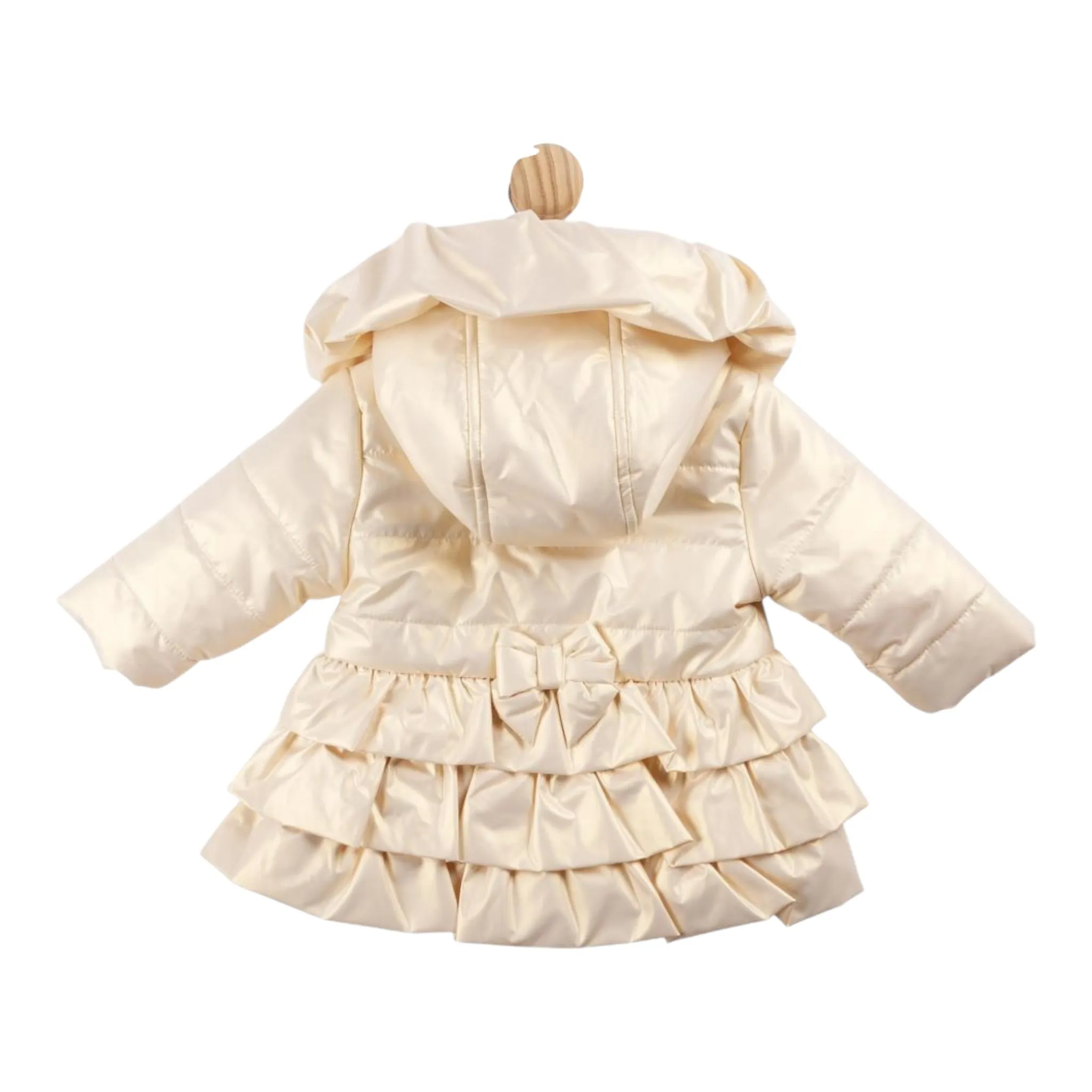 Mintini - Champagne pearlised 'Bows and frills' coat