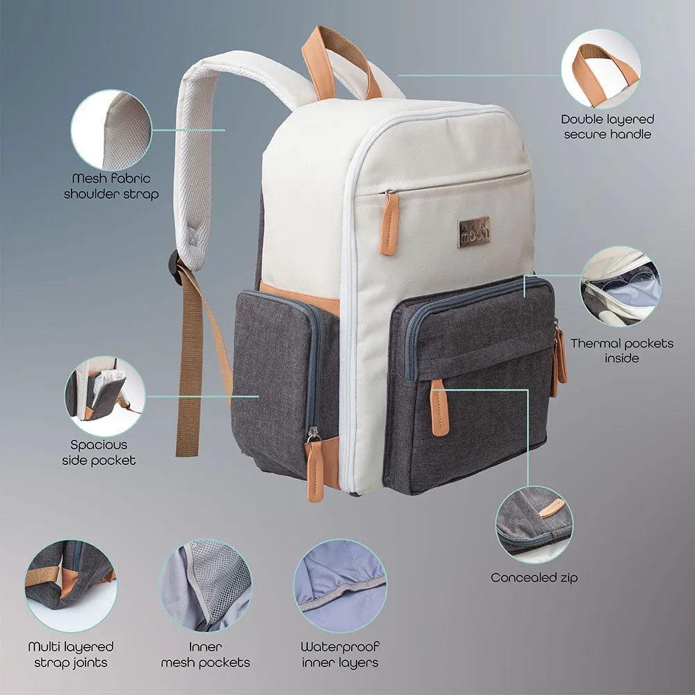 Moon - Rocco Diaper Backpack (Grey Melange)