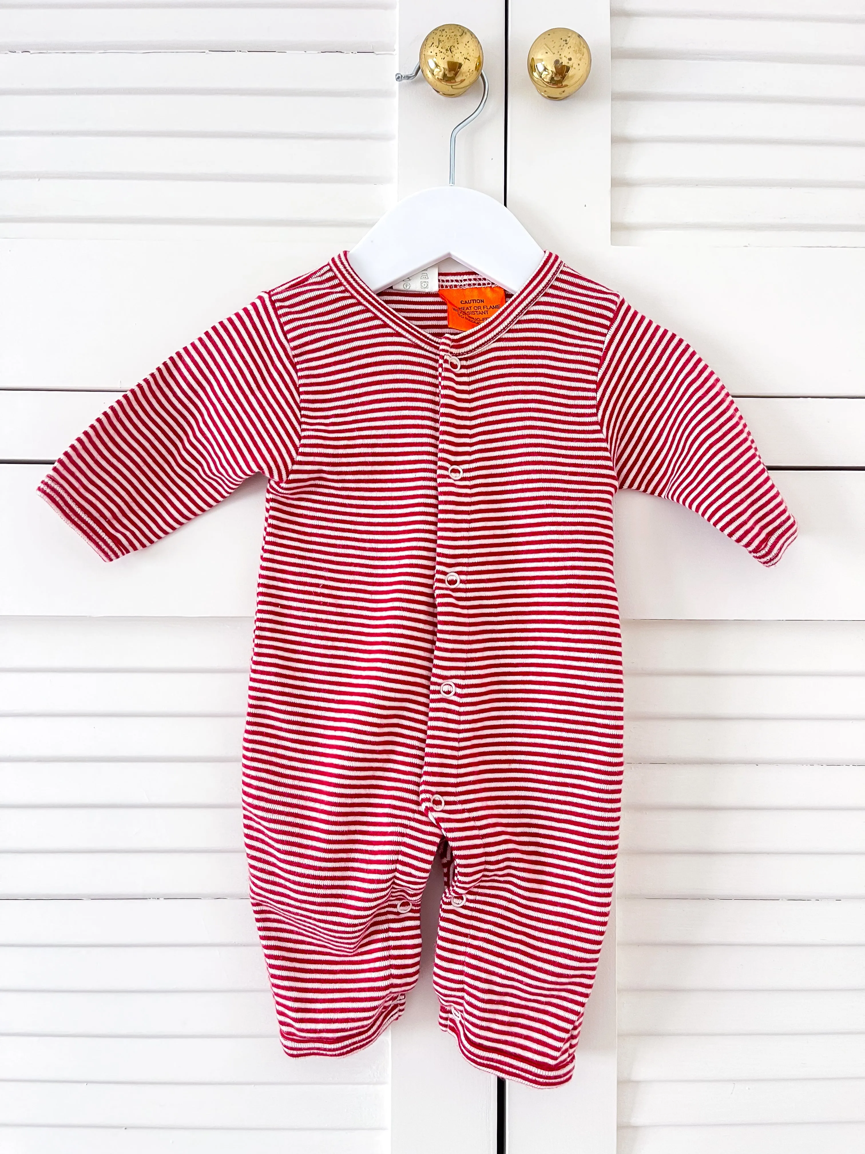 Nature Baby organic striped button onesie (0-3m)