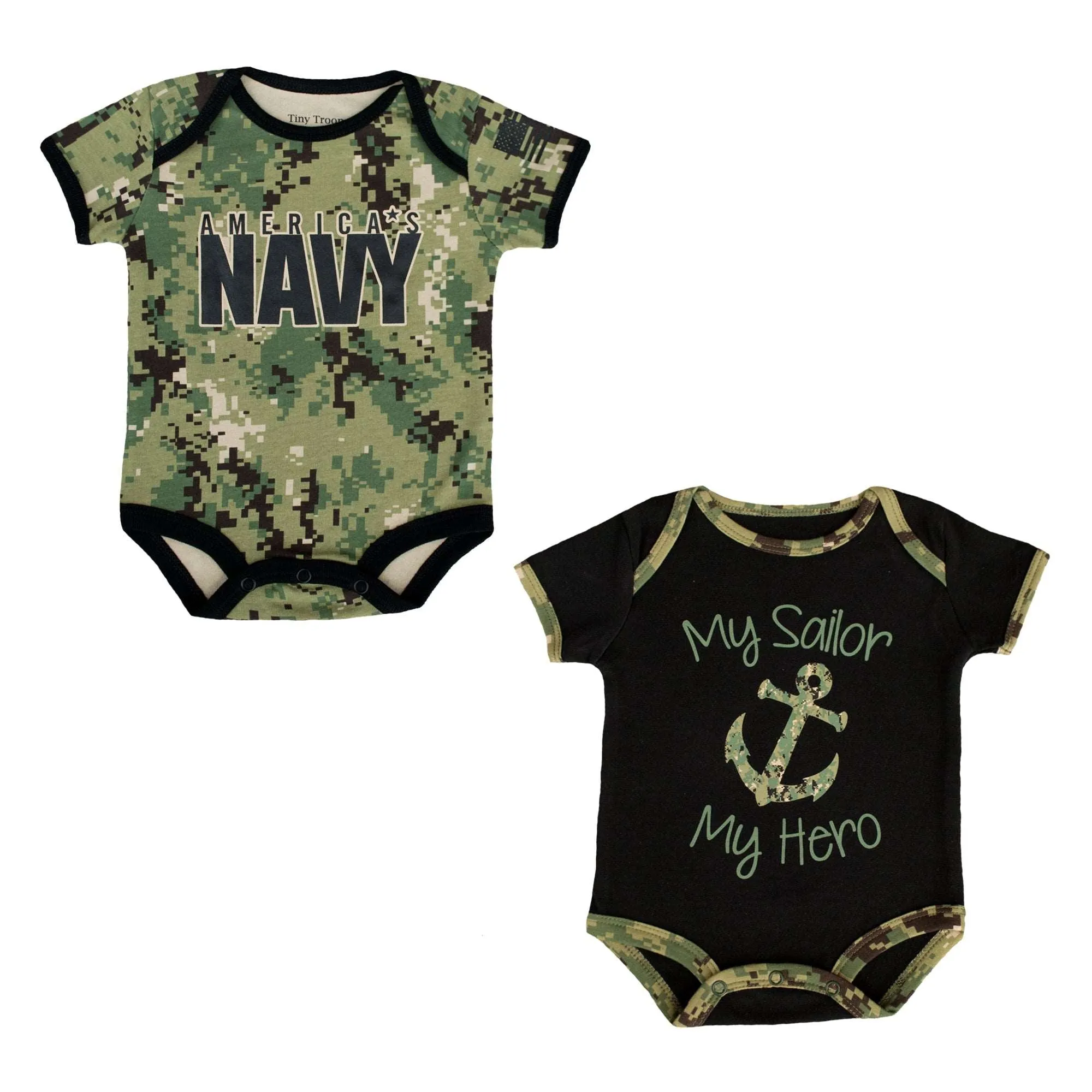 Navy 2 pack NWU Baby Bodysuits