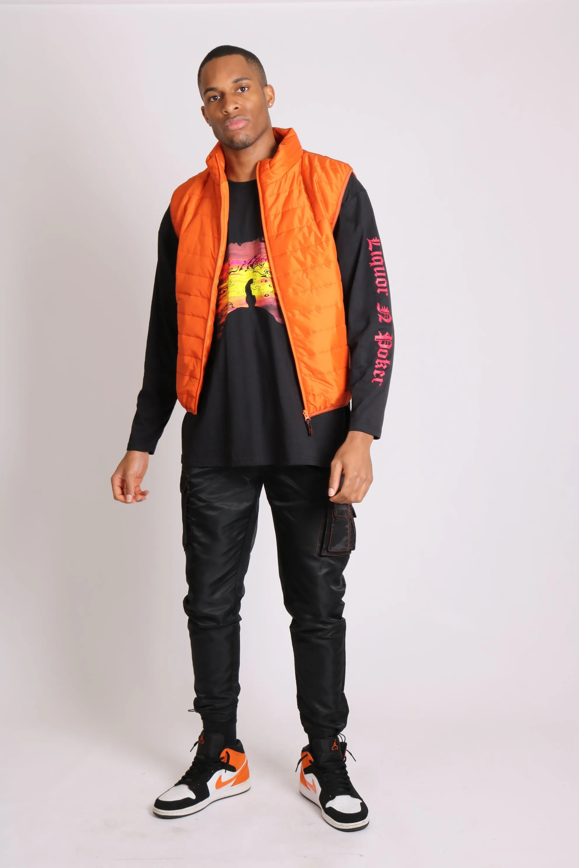 Neon Orange Puffer Gillet