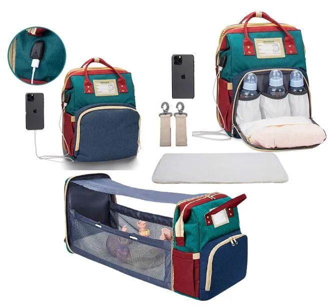 New Diaper Bag Backpack With Bed Changing Station