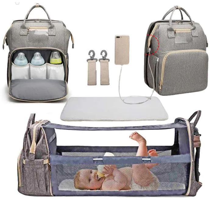 New Diaper Bag Backpack With Bed Changing Station