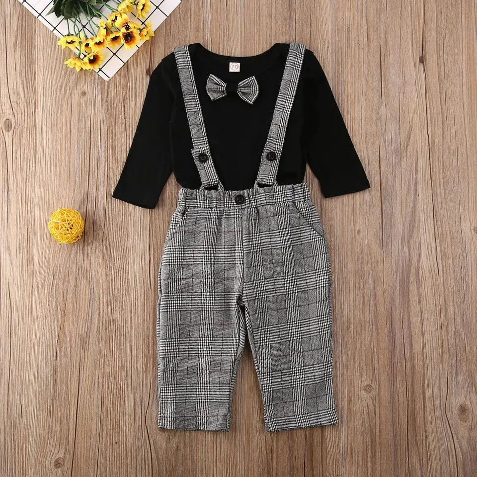 Newborn Baby Boy Clothes Long Sleeve Bodysuit Tops   Overalls 6-7Y 20478595