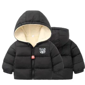 OlLIGET Boys Girls Winter Coat Infant Baby And Hooded Lamb Cashmere Autumn And Winter Padded Jacket