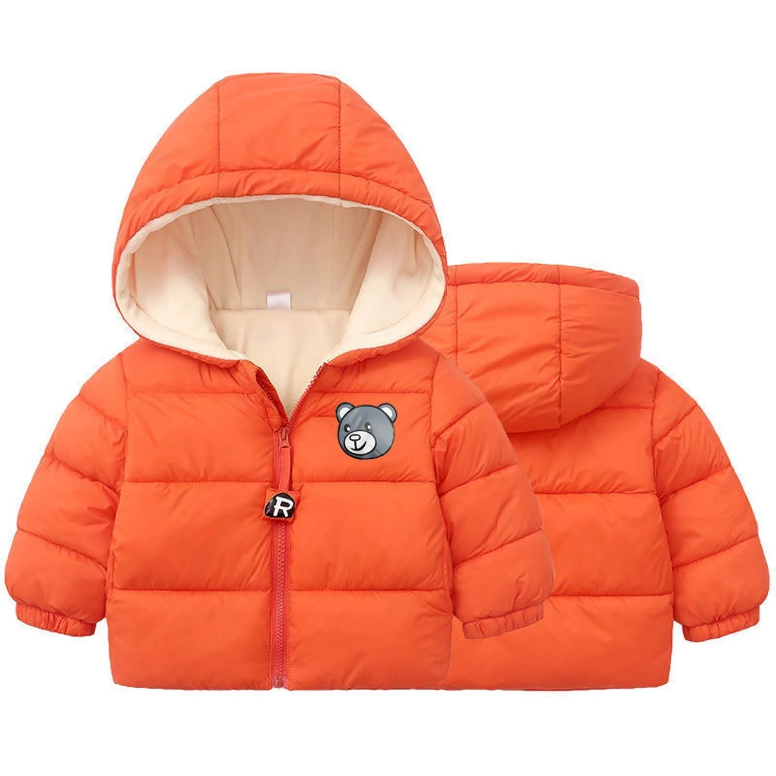 OlLIGET Boys Girls Winter Coat Infant Baby And Hooded Lamb Cashmere Autumn And Winter Padded Jacket