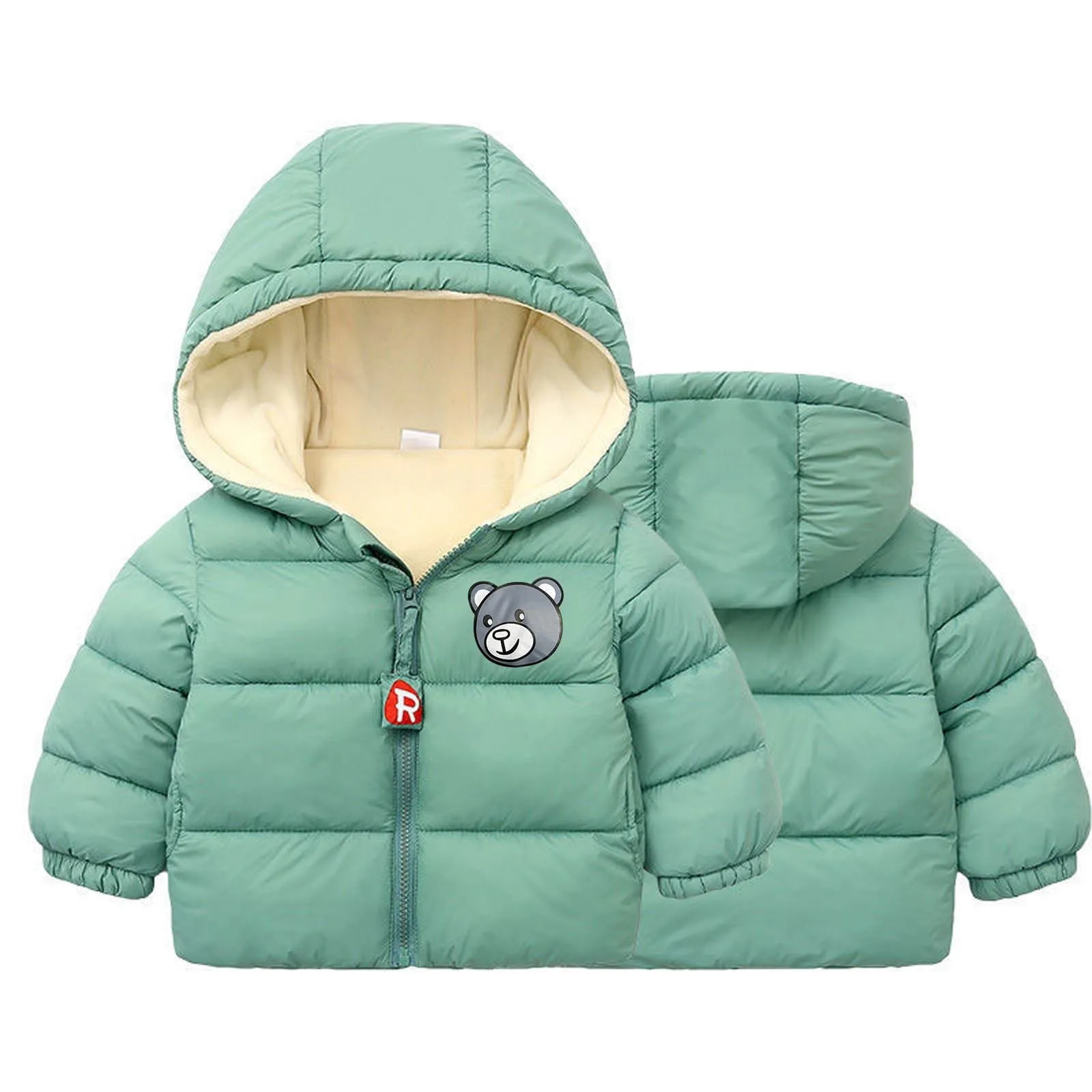 OlLIGET Boys Girls Winter Coat Infant Baby And Hooded Lamb Cashmere Autumn And Winter Padded Jacket