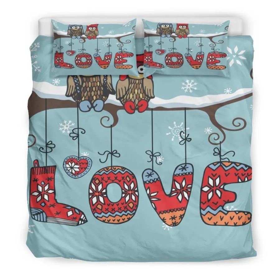 Owl Love Bedding Set| Owl Bedding US King/Queen/Full/Twin Size