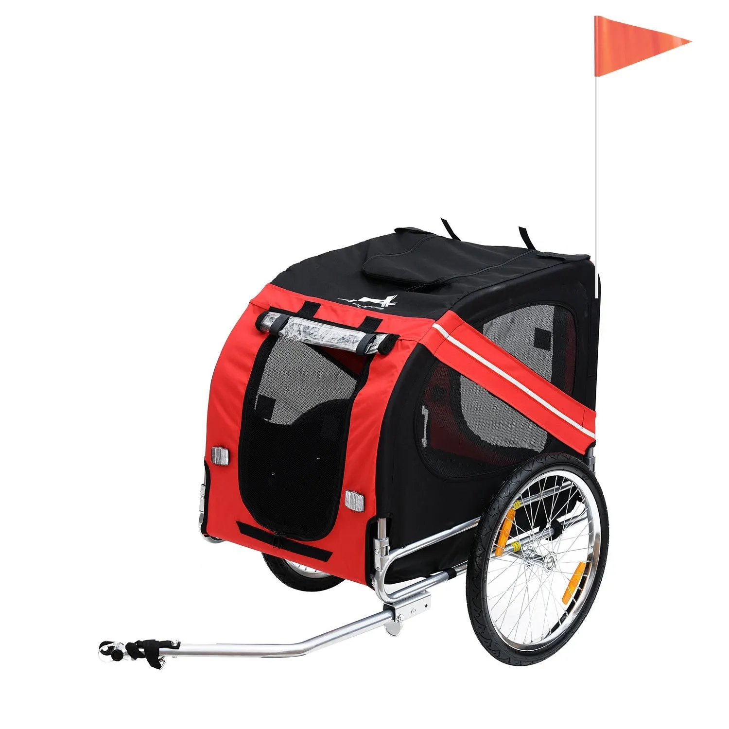 PawHut Bicycle Pet Trailer in Steel Frame-Red/Black