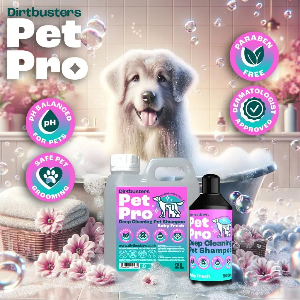 Pet Pro Dog Shampoo (2L) Sensitive Skin, Deep Cleaning Professional Dog Grooming & Puppy Shampoo