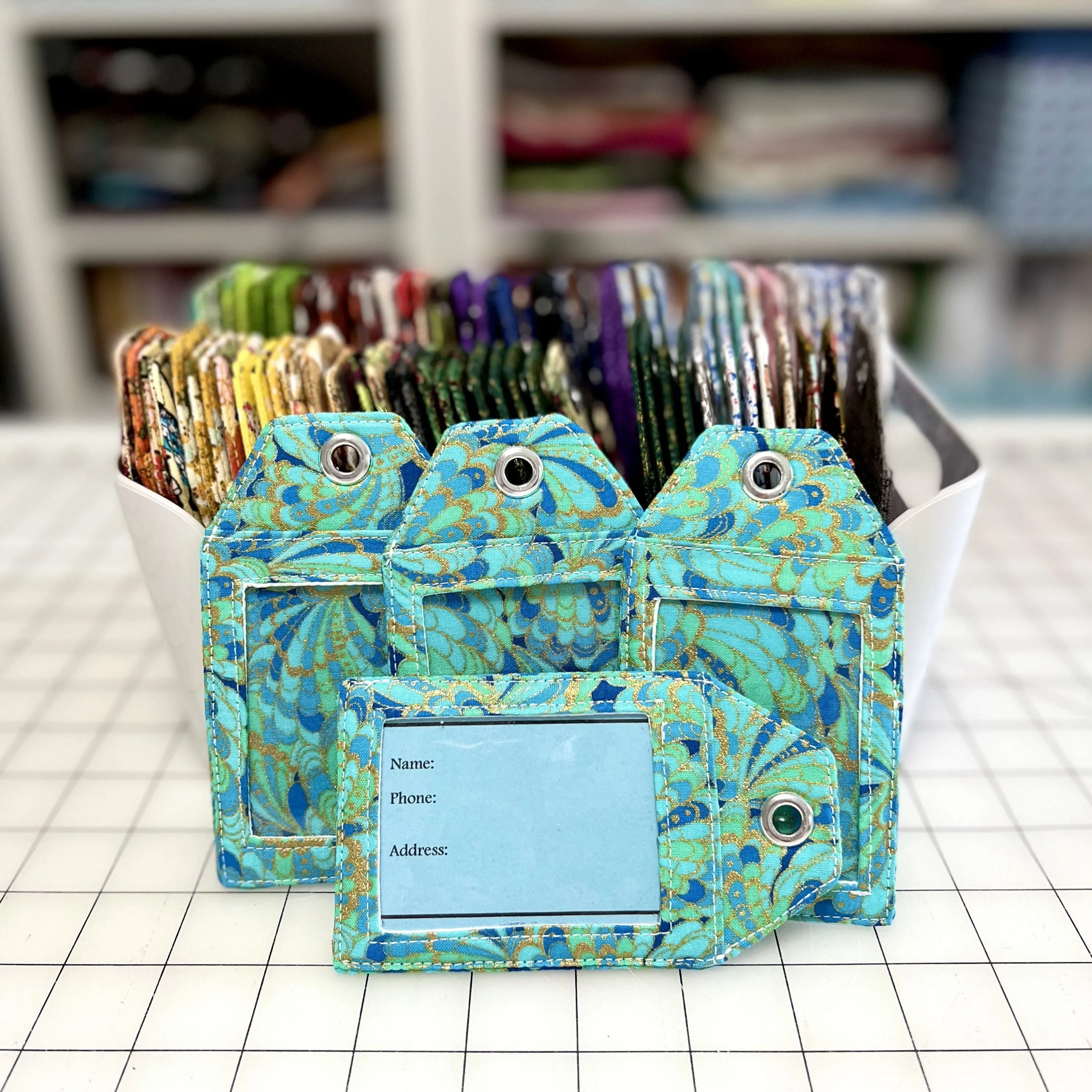 Pick any luggage tags; Fabric tags; ID tag; name tags - blue