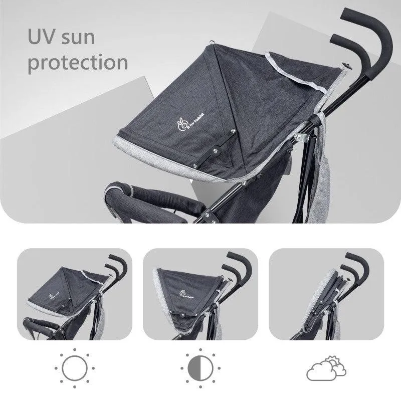 Pixie Buggy Stroller - Easy to Fold & Store, UV Sun Protection Canopy, Rear Brakes, Storage bag