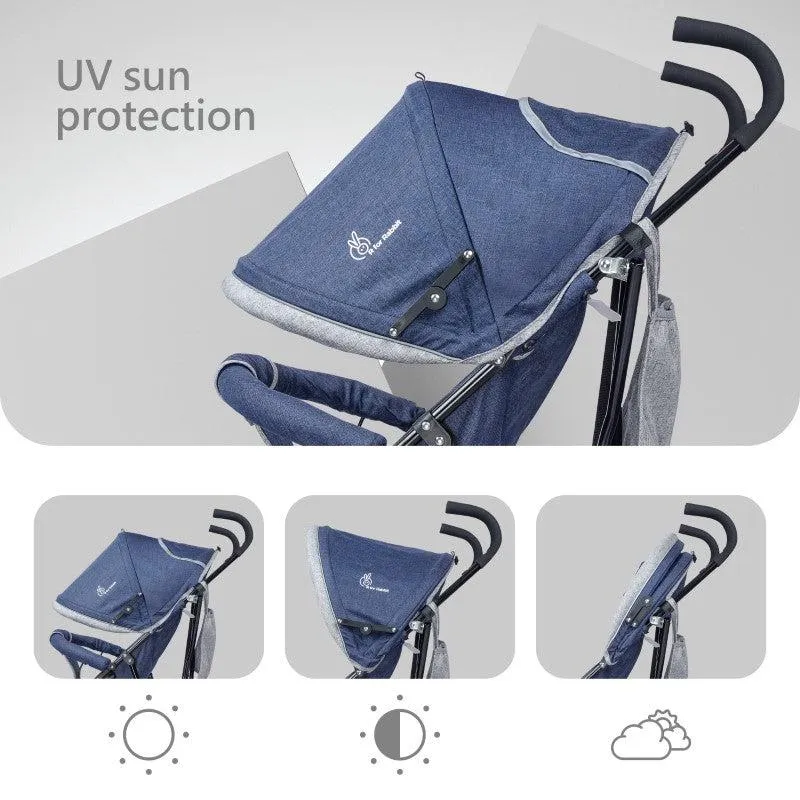 Pixie Buggy Stroller - Easy to Fold & Store, UV Sun Protection Canopy, Rear Brakes, Storage bag