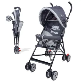 Pixie Buggy Stroller - Easy to Fold & Store, UV Sun Protection Canopy, Rear Brakes, Storage bag