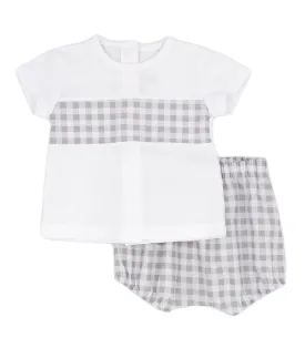 Rapife - boys white and grey 2 piece set