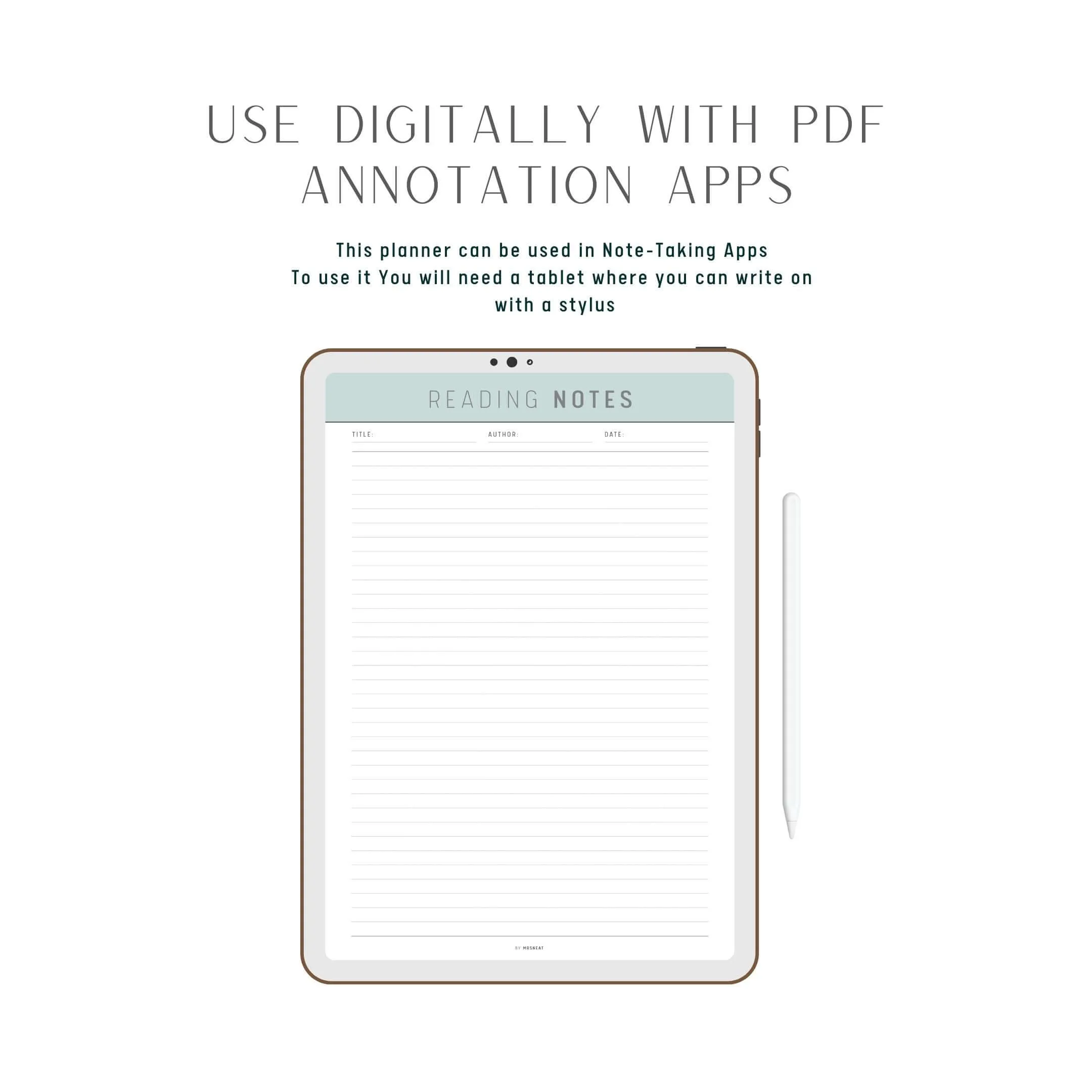 Reading Notes Template Printable - M231