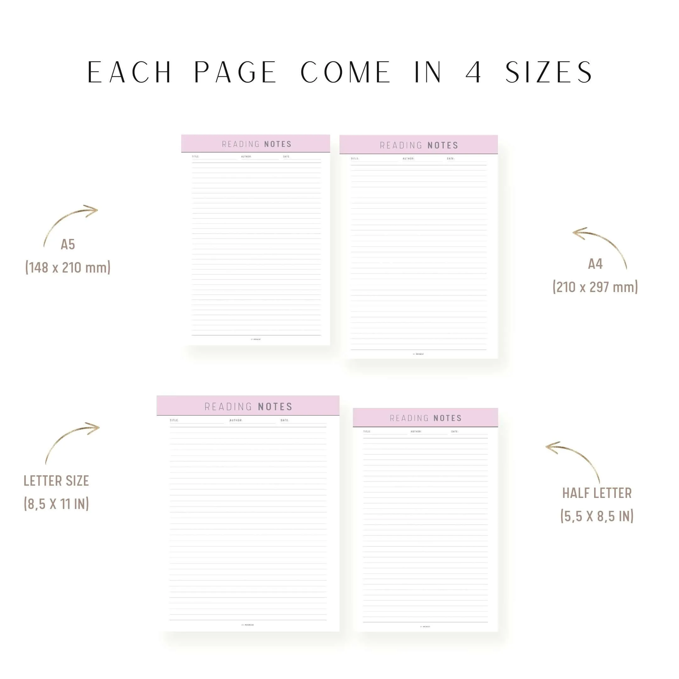 Reading Notes Template Printable - M231