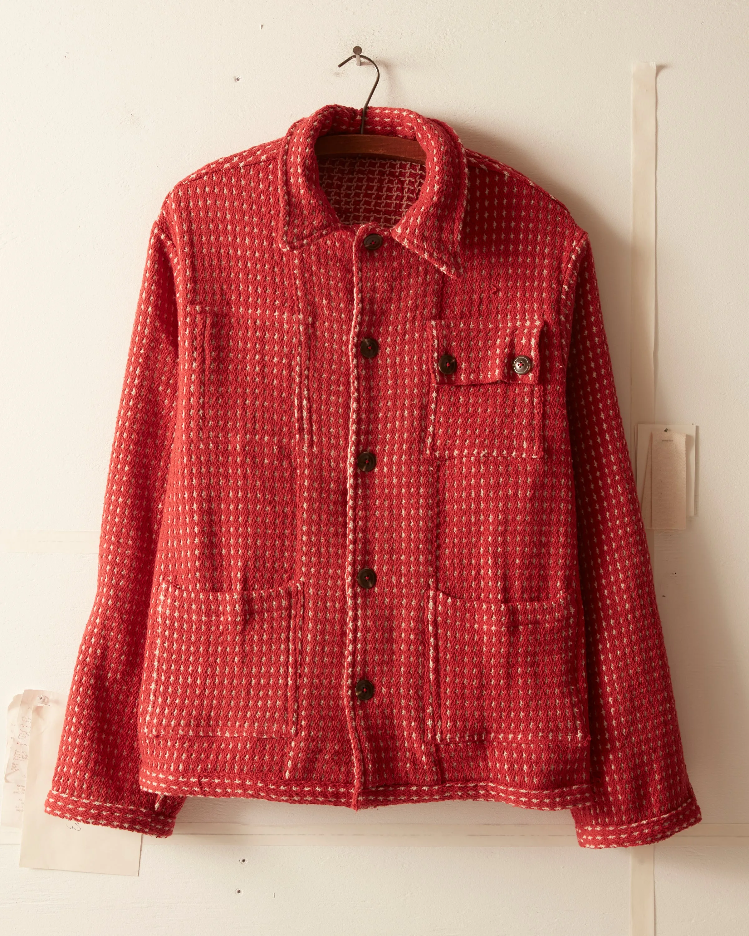 Reversible Duo Waffle Jacket - Red