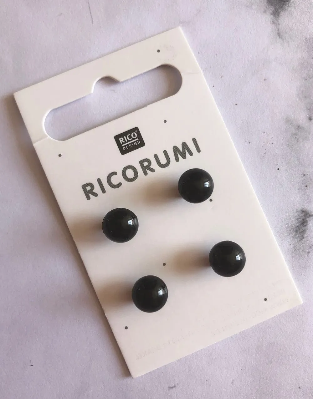 Ricorumi Black Button Eyes 8.5mm