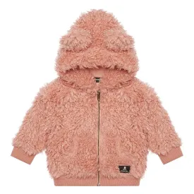 Rock Your Baby Pink Sherpa Baby Bear Hoodie