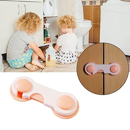 Safe-O-Kid- Cabinet/Cupboard Lock for Child Safety- Pink (Pack of 1)