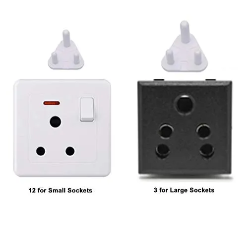 Safe-O-Kid, Socket Guards for Baby Safety, White, pack of -15