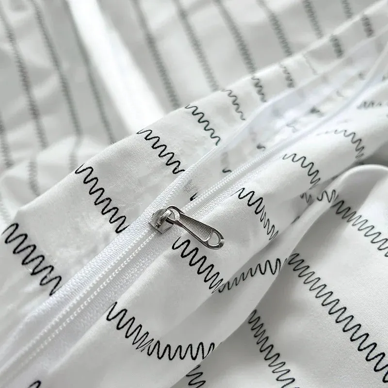 Simple Stripe Duvet Cover for Queen Size Bed