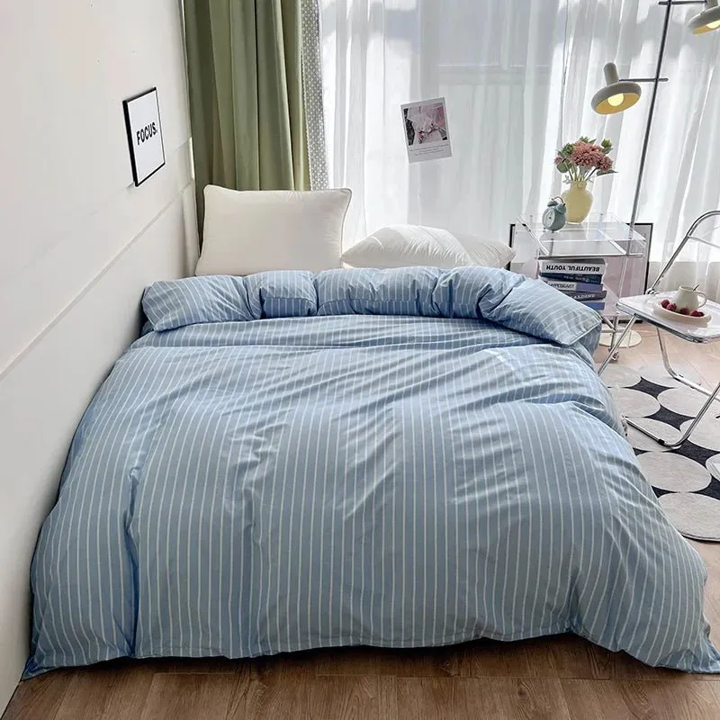 Simple Stripe Duvet Cover for Queen Size Bed